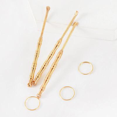Bamboo Joint Ear Pick Brass Ear Spoon Creative Bamboo Joint