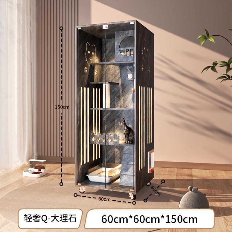 高档别墅家用室内猫笼厕猫舍猫屋柜防水猫猫房子双层超大猫猫窝所