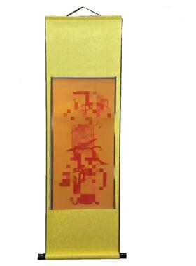 道系朱砂手绘五雷五路卷轴家居客厅字画书房玄关装饰画如法绘制