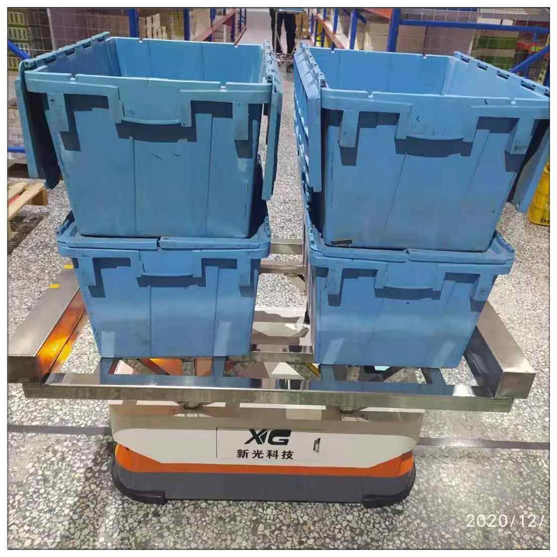 agv小车自动搬运物料磁条激光导航医药仓库单驱双向科技