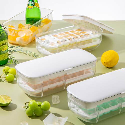 Cross-border ice cube mold, food-grade with lid, press ice g