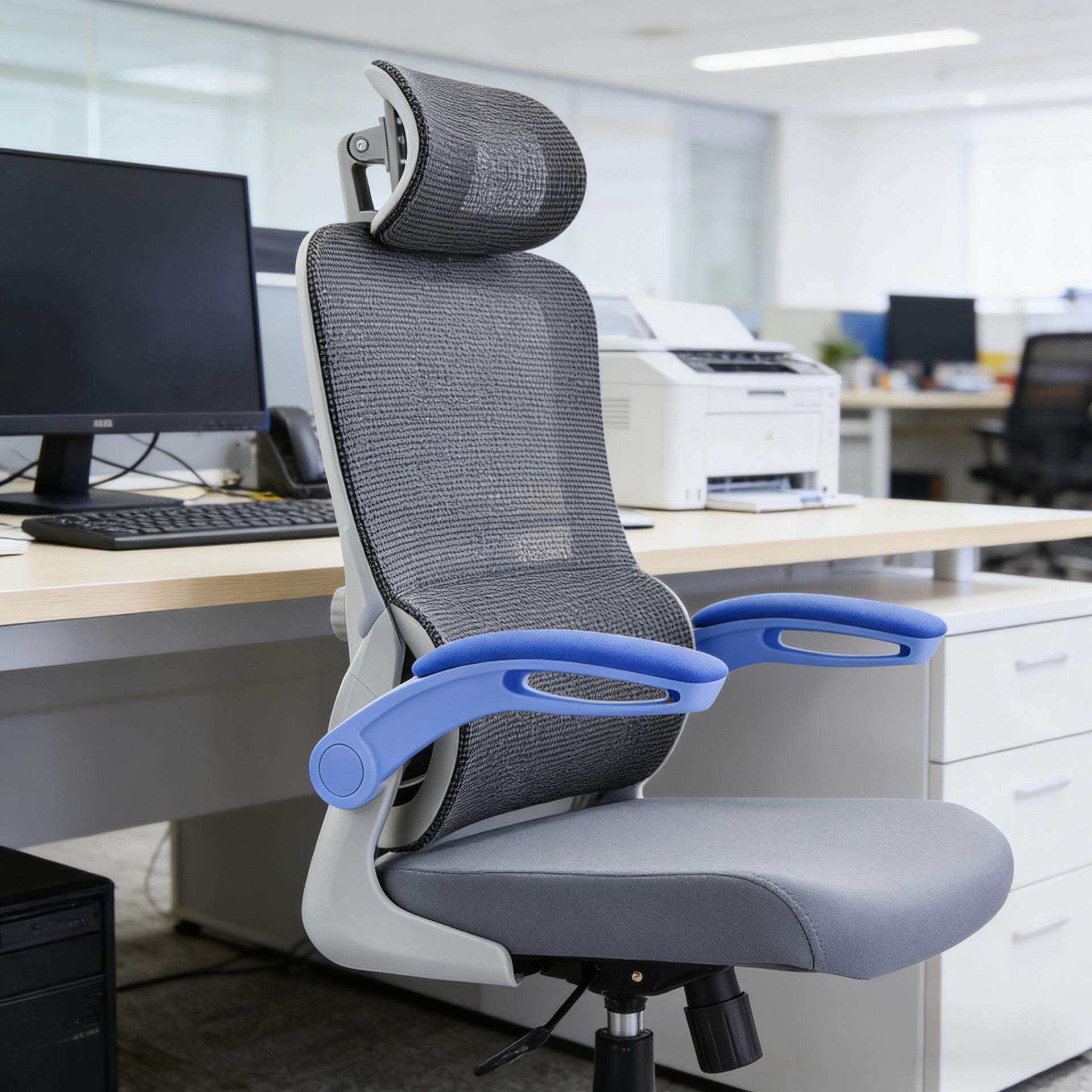 办公椅舒适电脑椅职员转椅公司会议椅人体工学椅带头枕椅子靠背椅