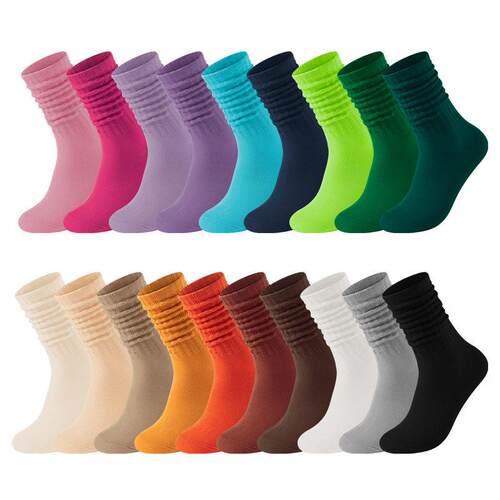 5 Pairs Womens Slouchy Crew Socks Comfortable Soft Cotton