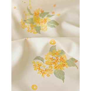 灼月亭金钱桂桂花旗袍汉服面料马面百迭国风新中式 布料 设计师时装