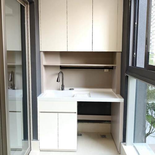 广州蜂窝铝合金阳台柜定制洗衣机柜一体柜橱衣柜储物柜全铝吊柜子