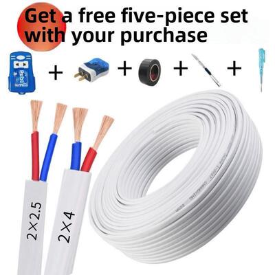 花线家用电线电缆多股软线1.5扁灯头线2.5双绞线2芯电车充电源线2