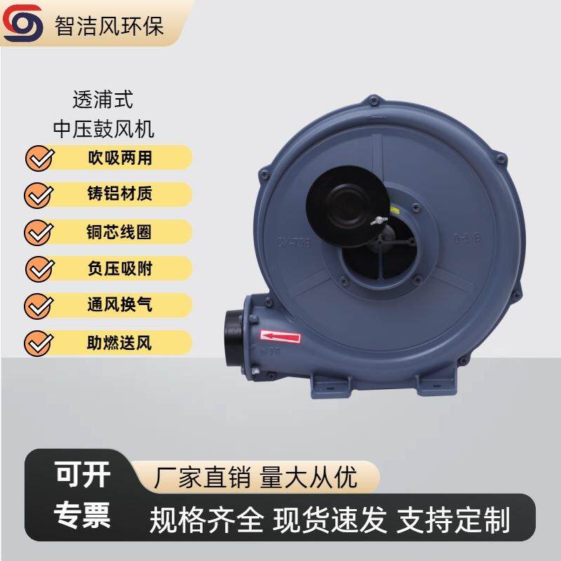 CX-75S风机0.4KW中压鼓风机智洁风透浦式吸吹两用送风排风静音