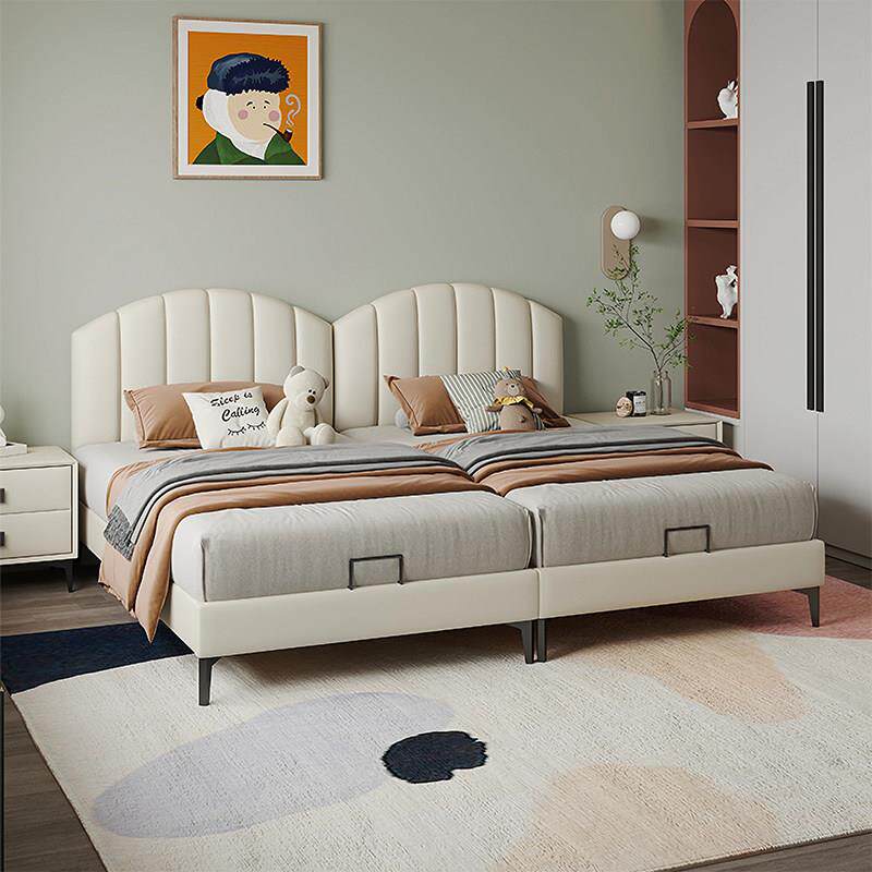 轻奢儿童床男孩小户型1.35齐边床双胞胎女孩二胎实木1.2m宽单人床