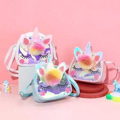Baby Girls Laser Unicorn Crossbody Bag Toddler Kids Mini Car