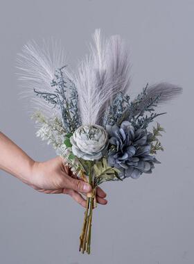 仿真花设计墙饰叶月大丽花芦苇手札家居装饰婚庆手捧花束CF01319