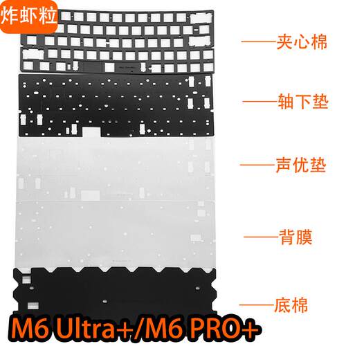 M6 Ultra+/M6 PRO+三模磁轴键盘声音包PORON夹心棉底棉PET声优垫