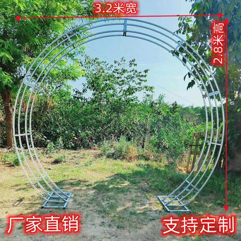 婚庆铁艺双层铁艺圆环背景支撑架双杆拱门舞台背景桁架圆形拱门