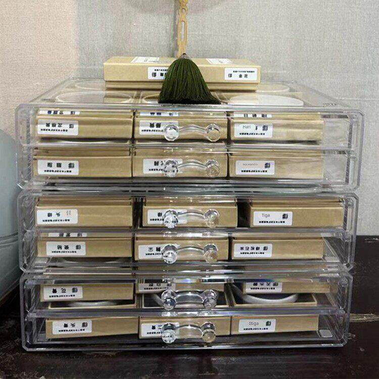 特大号亚克力收纳盒国画颜料整理架抽屉式 A4纸化妆品文具扑克牌