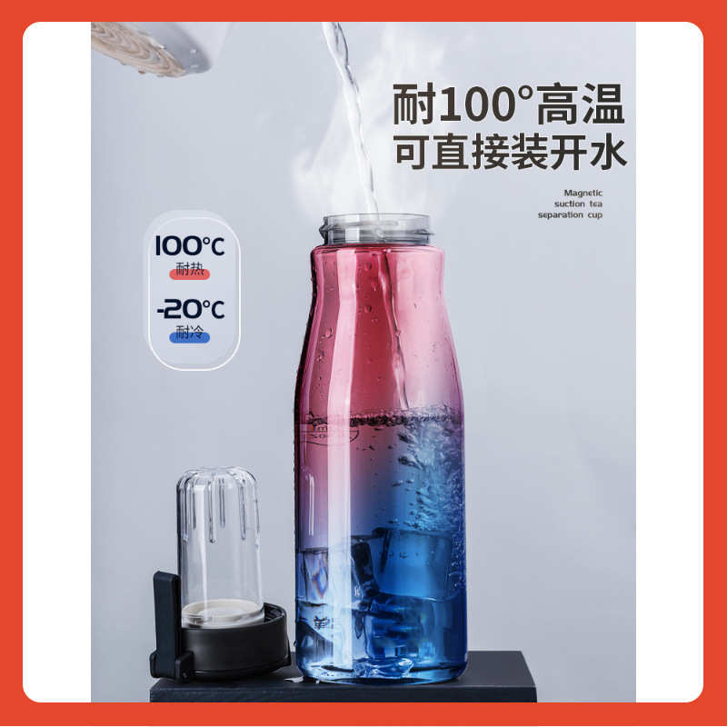 ǎ磁弹泡茶杯茶水分离茶叶磁吸大容量运动便携夏季男士女生水杯