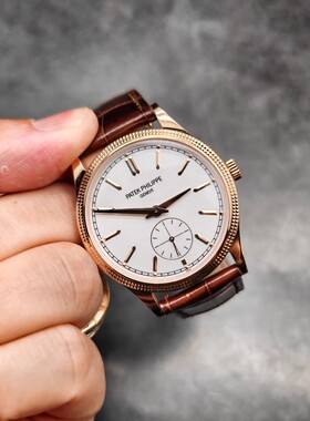 巴黎钉纹 98新39mm百达翡丽古典表玫瑰金6119R-001手动机械男表