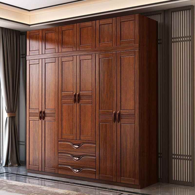 胡挂中式桃木实木衣柜卧室实木家用衣柜现代家居易SUW简大容量衣
