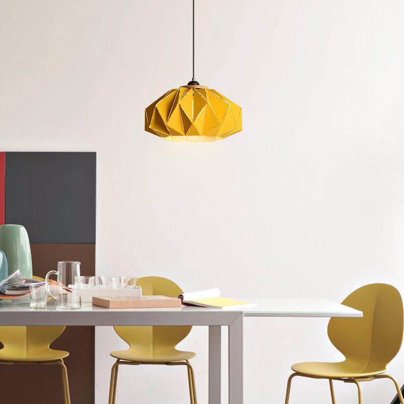 简约现代装修灯具 磨砂铁艺餐厅咖啡厅酒吧 折叠南瓜创意吊灯跨境