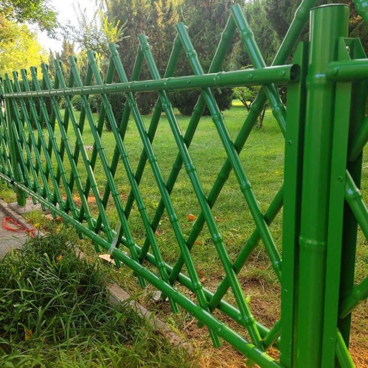 不锈钢仿竹护栏美丽乡村庭院菜园竹节栏杆景区围栏新农村防真篱笆
