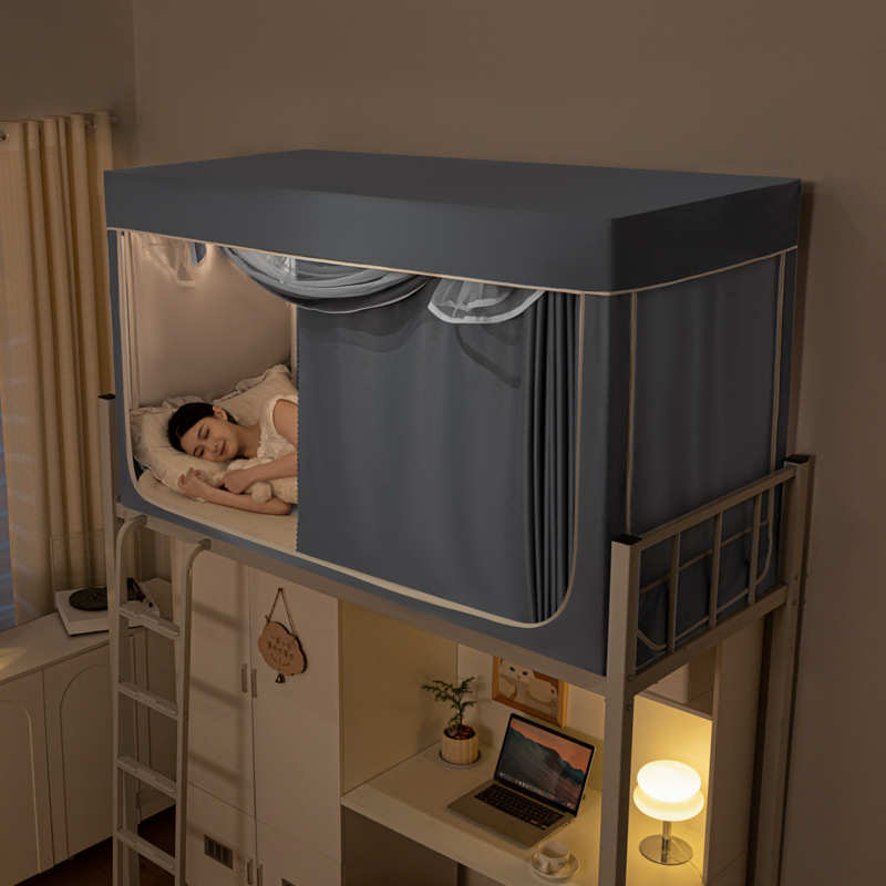 厂家直销上铺加厚强遮光床帘蚊帐一体式大学生宿舍寝室下铺全封闭