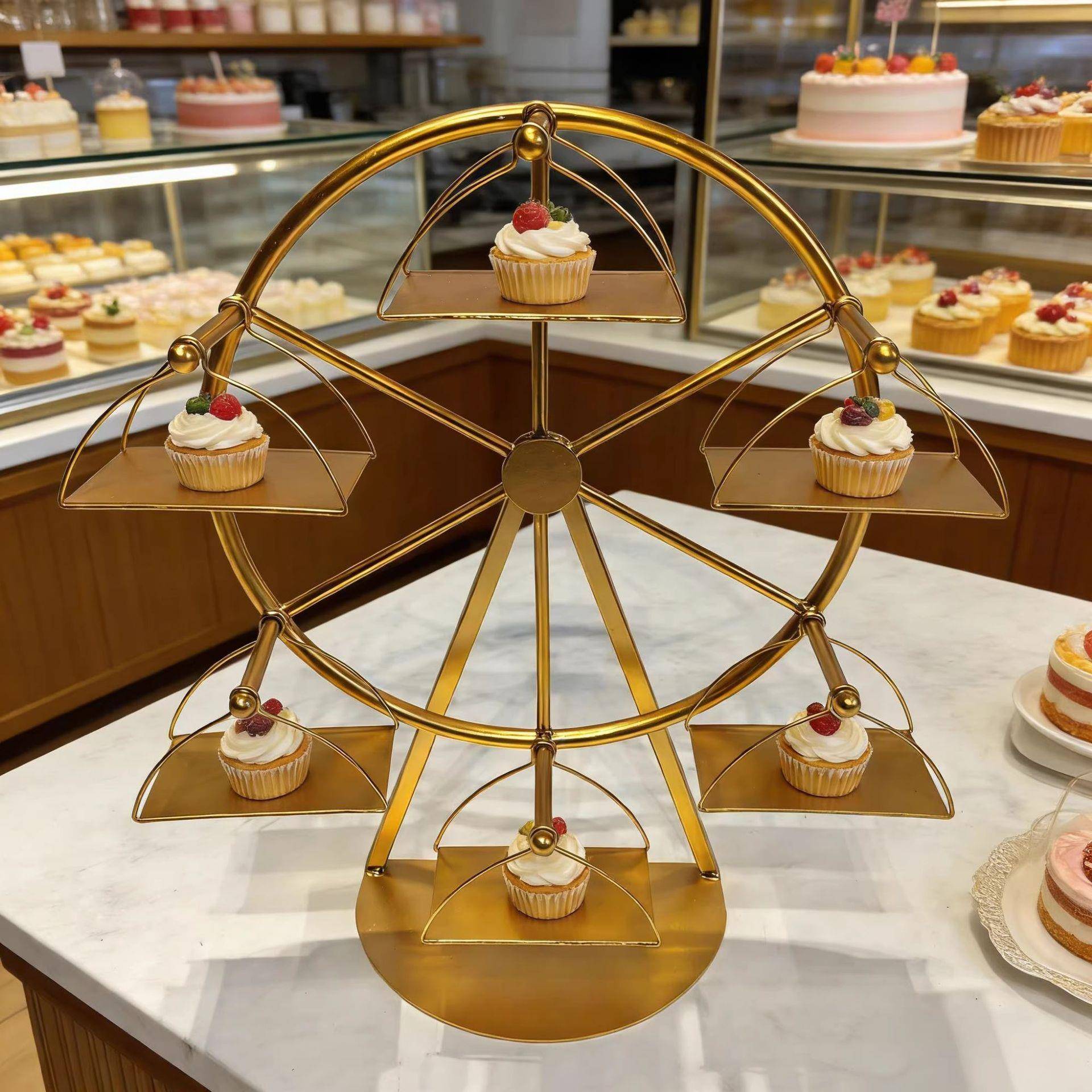 摩天轮蛋糕架网红旋转菜盘火锅店多层展示烤肉架自助餐厅酒店餐具