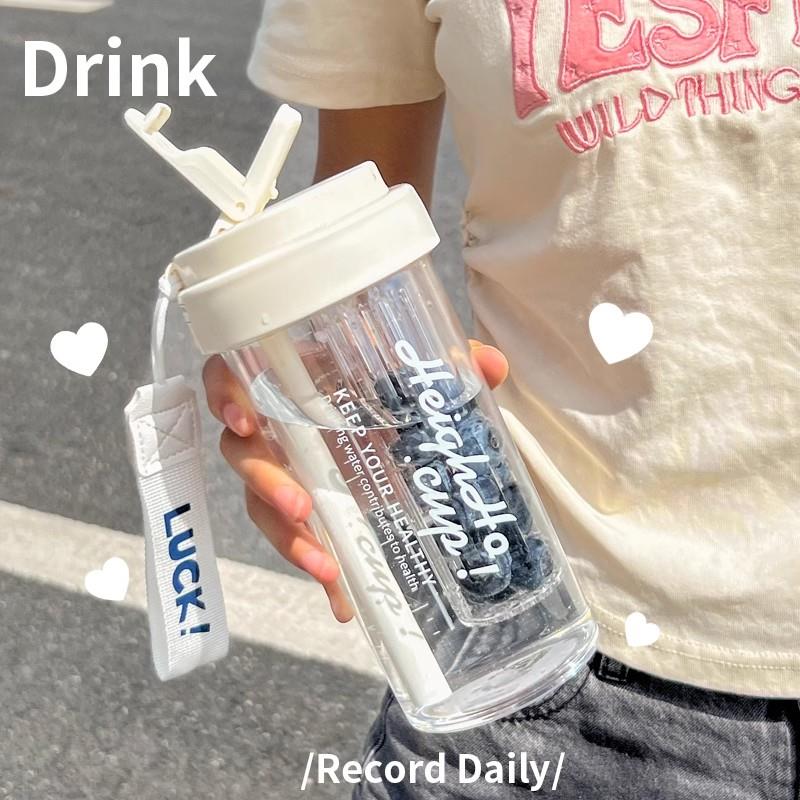 高颜值水杯女生2023新款带茶隔吸管杯耐高温网红泡茶杯子可携式运