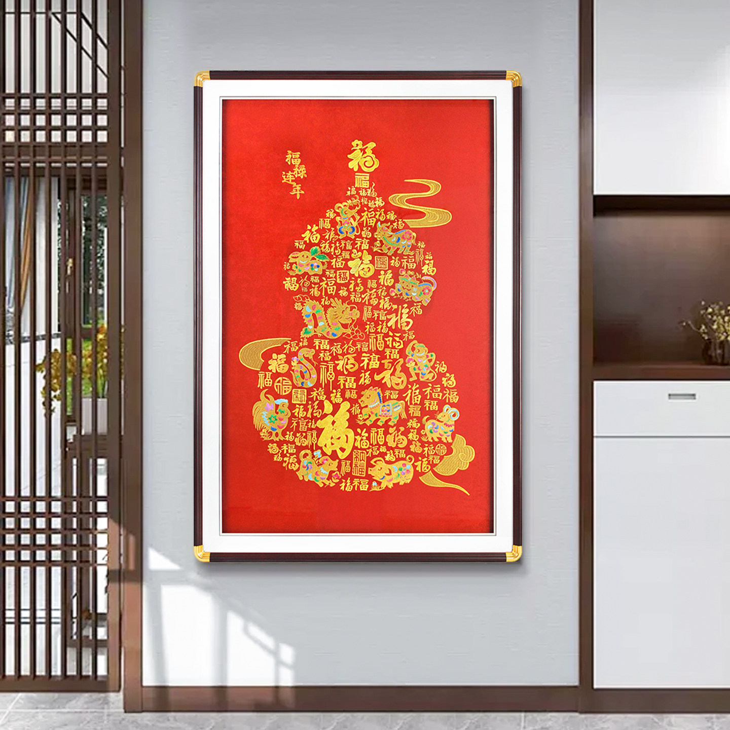 装饰画我家刺绣玄关现代装饰画