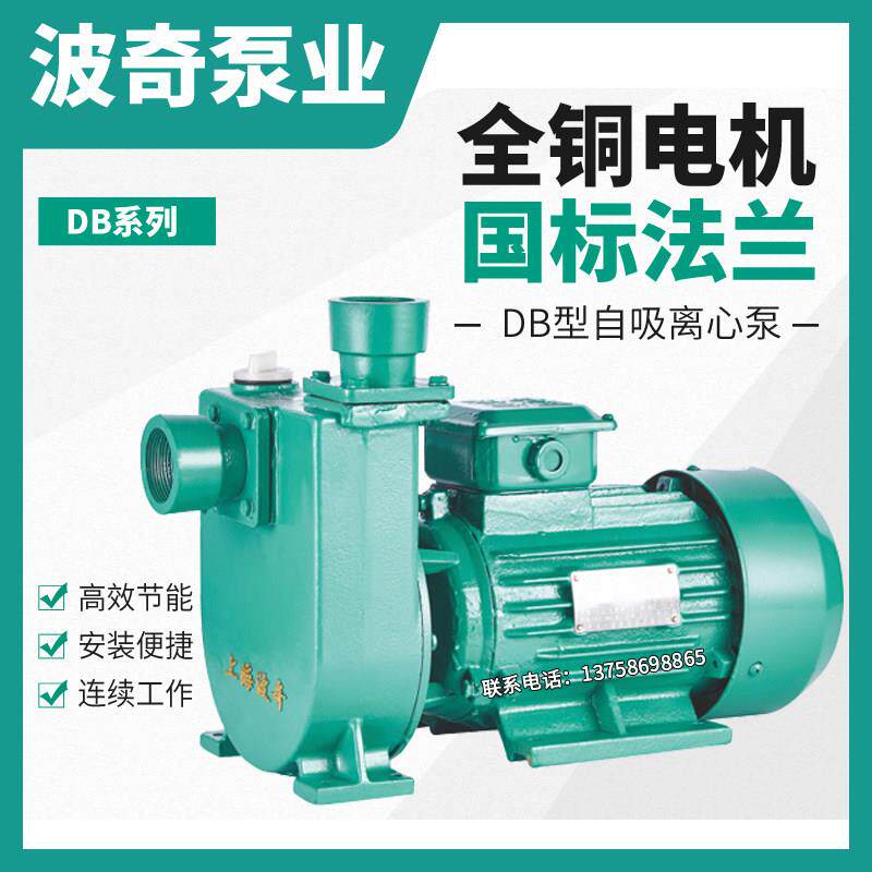 上海波奇DB型自吸离心泵大流量1寸1.5寸2寸抽水泵高扬程农田排灌