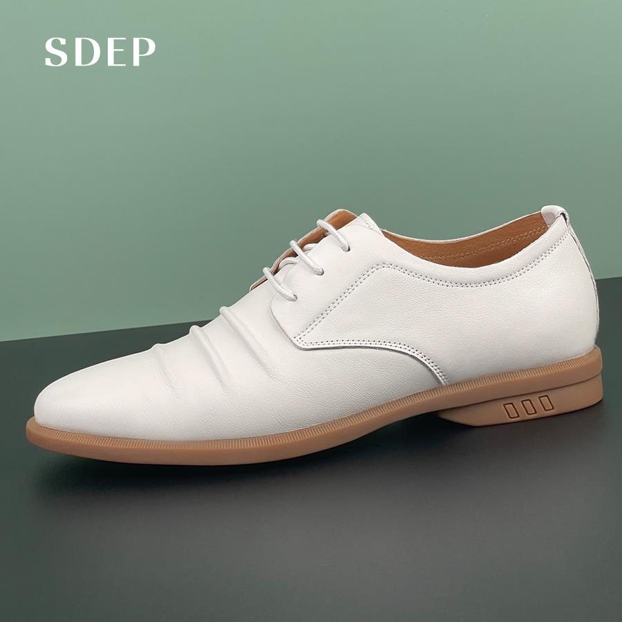 正品SDEP秋男季士商正装皮鞋头牛皮软皮软底加绒保暖舒适工务作层