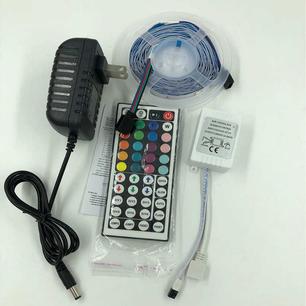 LED5050柔性18灯一米RGB44键遥控器电源套装灯条 七彩装饰灯带