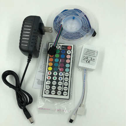 LED5050柔性18灯一米RGB44键遥控器电源套装灯条 七彩装饰灯带