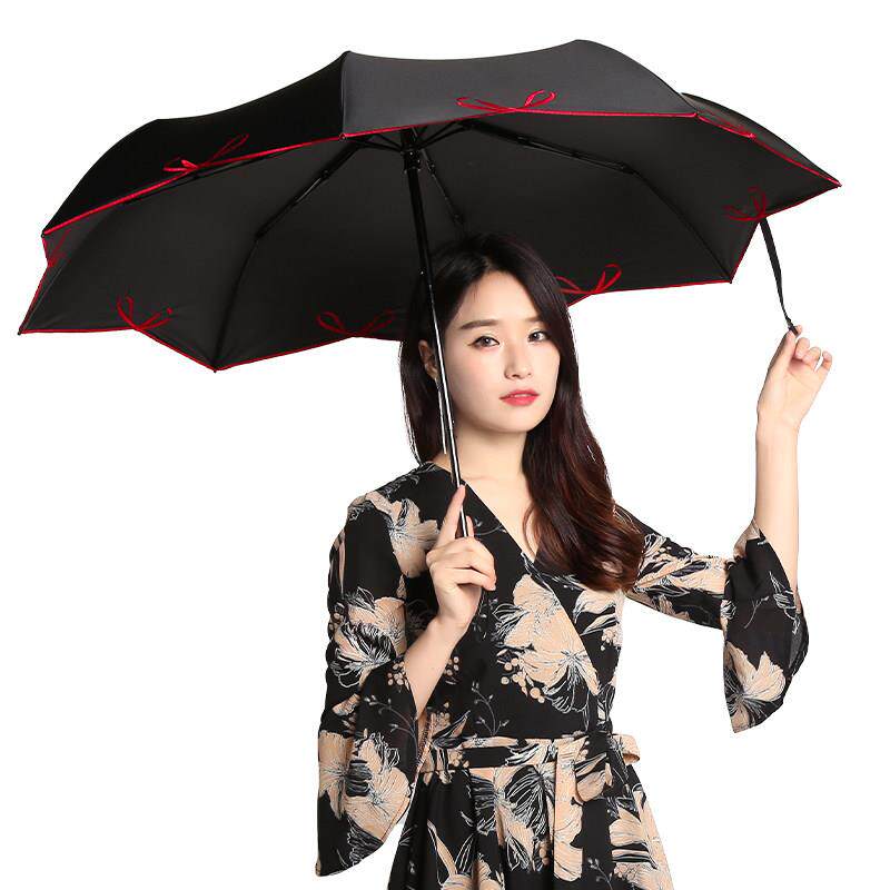 树邻遮阳伞2025超强防晒紫外线 线不透光黑胶折叠晴雨两用伞简约