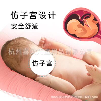 新款直销跨境折叠可拆洗便携式防压婴儿床中床仿生全脱卸婴儿枕旅