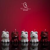 饰女生车载礼物毛绒 42度可撕拉凌乱小狗香薰低温蜡烛装 西高地