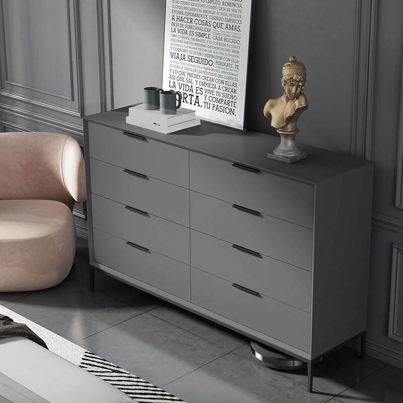 意式极简八斗柜烤漆现代简约客厅实木储物大容量柜卧室床尾收纳柜