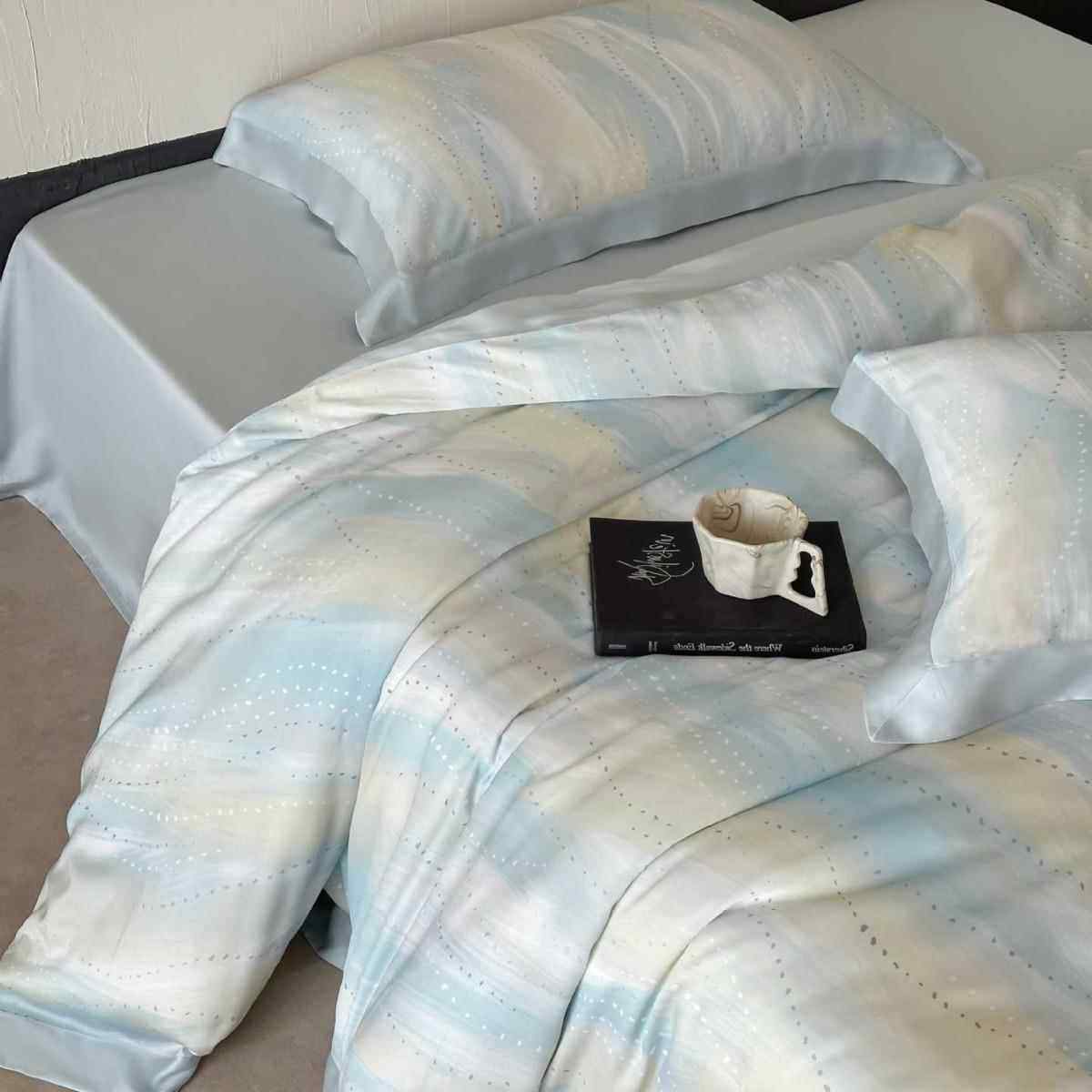 春夏小清新双面兰精天丝四件套莱赛尔凉感裸睡被套床单印花床品