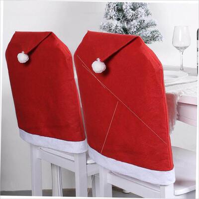 Christmas chair covers Red Santa hat Chair covers soft椅套