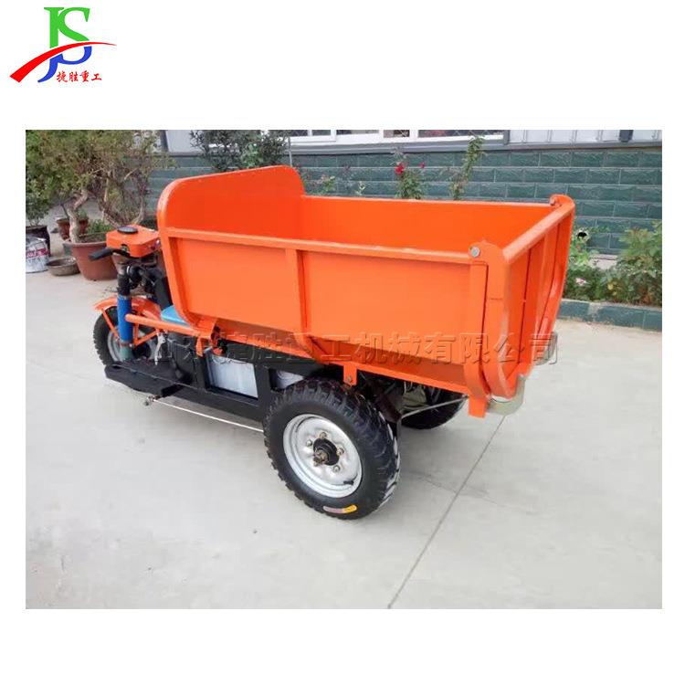 重庆道路施工用翻斗车 电动三轮工程车 载重一吨小型三轮运输车