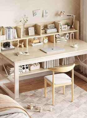 书新款连体书桌柜约风QUZ桌架组简合体卧室办公一学习书桌