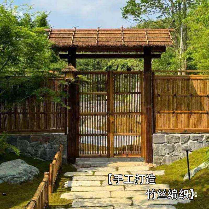 中式防腐复木452门楼外古庭院门户别墅花园茅宿草农村民仿古实木