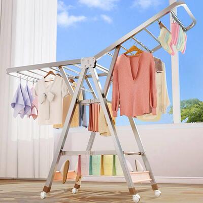 Stainless steel Drying rack balcony baby clothes hanger