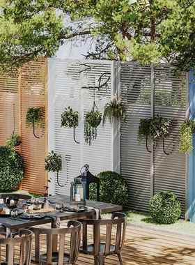 户外庭院木栅栏阳台隔断屏20220901风腐室外百叶围栏花防护园栏围