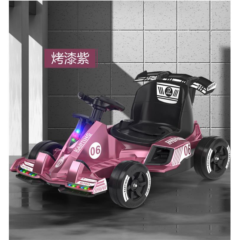 新款车童车跑跑卡丁儿电动玩具车四轮遥控喷雾汽小孩横行漂移赛可