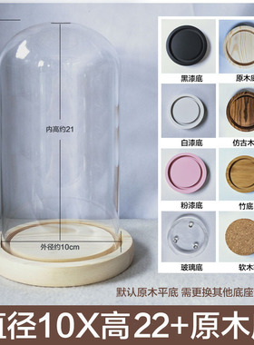 微景观玫瑰花束摆放永生花玻璃罩摆件标本品水晶球加高粘土