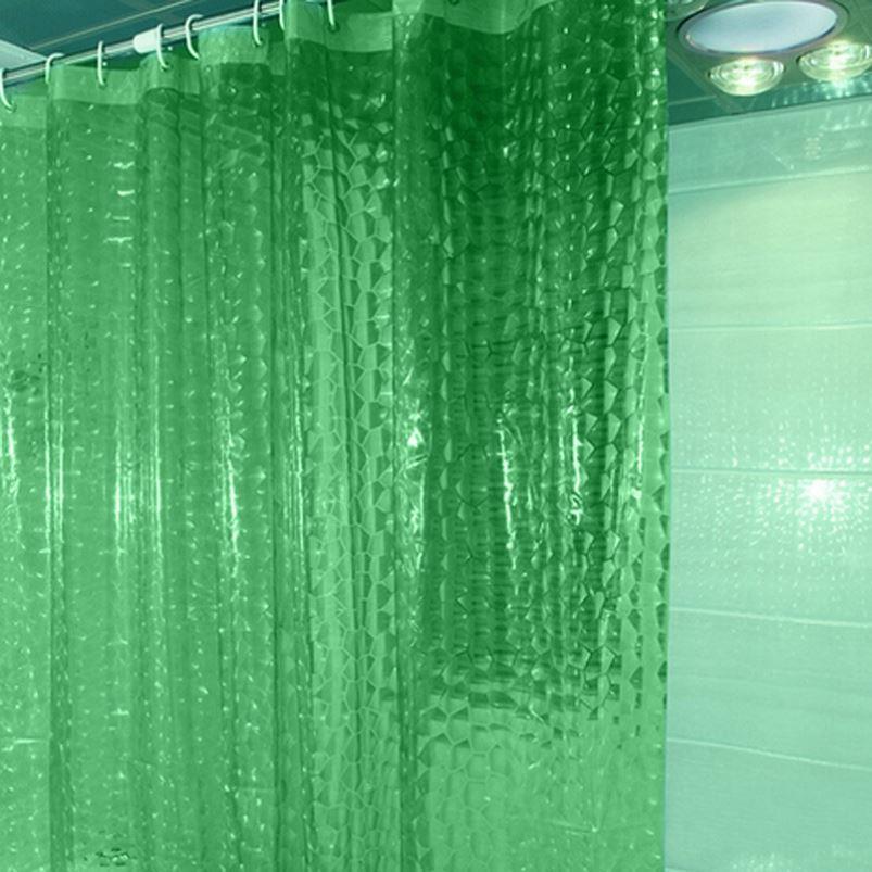 Waterproof 3D Shower Curtain With 12 Hooks Bathing Sheer For