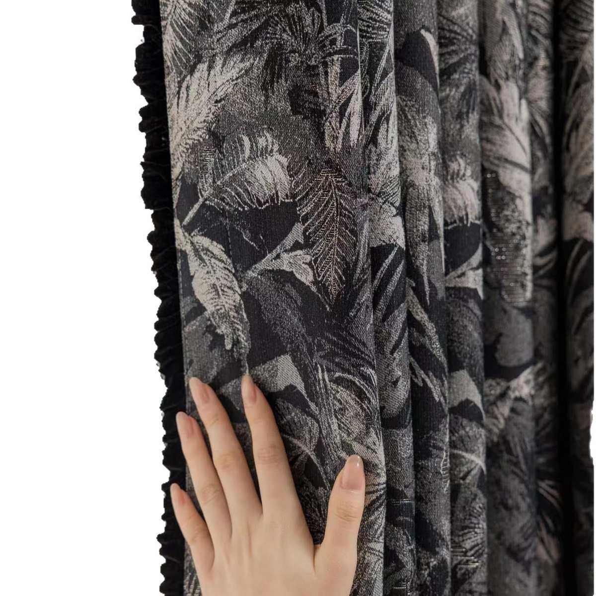 法式复古窗帘赫本风黑色高级感客厅卧室遮光2025新款雪尼尔中古风,居家布艺,成品窗帘,淘宝优惠券,粉丝福利购,淘宝优惠卷