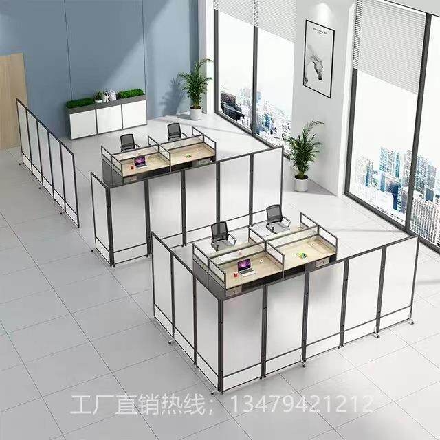 磨砂亚屏断克力活动挡板叠推拉风GFW墙折办公室透明屏风隔可移动