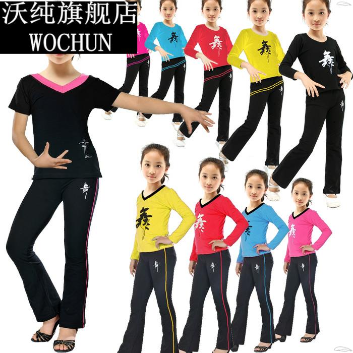 儿童舞蹈练功服幼儿舞蹈服男女童拉丁舞服装少儿纯棉短袖裤春夏款
