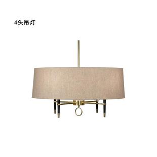 美式 吊灯餐厅约复古布艺吸吊两862吊灯 乡村全简铜灯创用意新中式