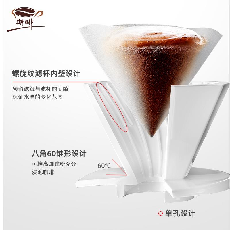 手冲咖啡V60滤杯八角加厚V型陶瓷家用器具滴创意手冲过滤器