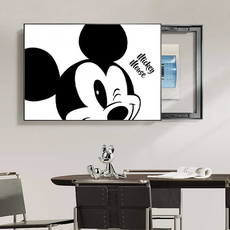 卡通走廊电表箱装饰画推拉画简约风过道配电箱装饰画免打孔挂画